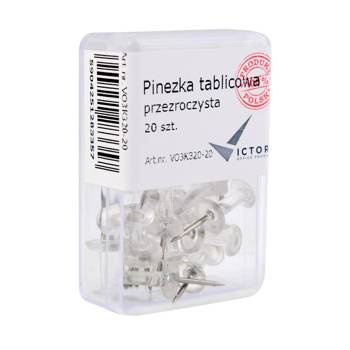 Pinezka tablicowa przezroczysta Victory Office