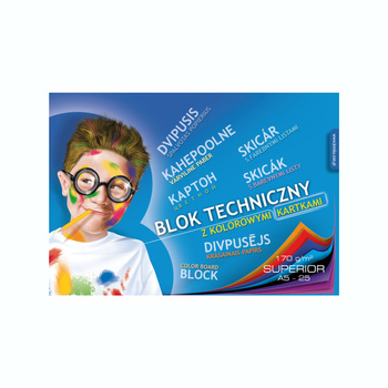 Blok techniczny kolorowy A5 25 kartek Kreska