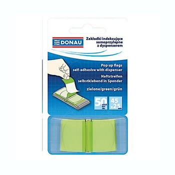 Zakładki indeksujące Donau 25x45mm 50 kartek zielony