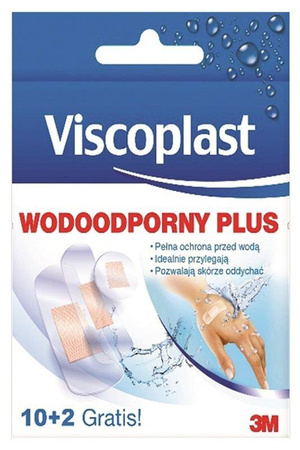 Plaster wodoodporny Viscoplast Plus 10 sztuk + 2 gratis