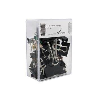 Klipsy biurowe Victory Office zestaw mieszany 47 sztuk