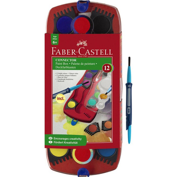Farby szkolne Faber Castell Connector 12 kolorów w czerwonej kasecie