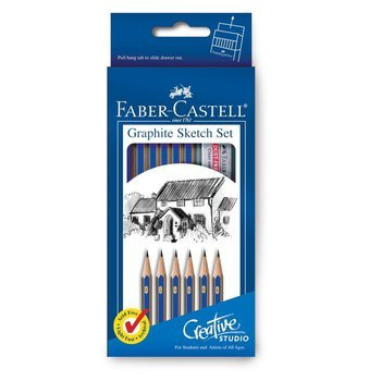 Ołówek Gold Faber 1222 z gumką i temperówką - 6 sztuk