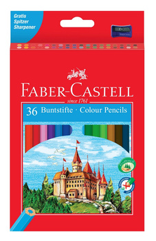 Kredki ołówkowe Faber Castell 36 kolorów z temperówką