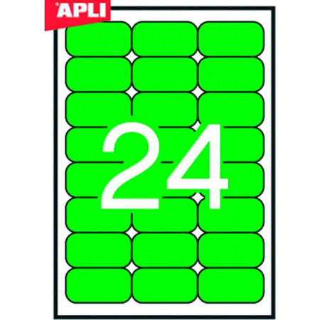 Etykiety samoprzylepne Apli kolorowe A4 70x37mm zielone
