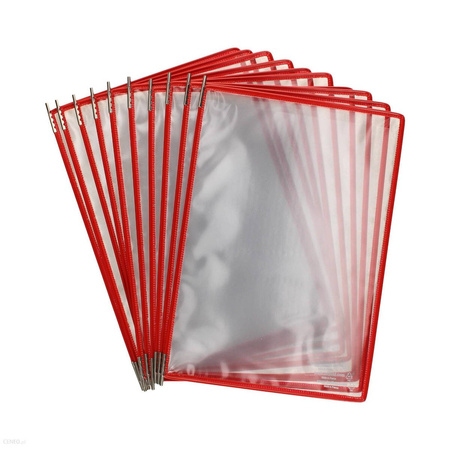 Panele prezentacyjne Tarifold otwierane od góry - 10 sztuk bordowy