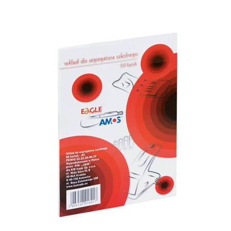 Wkład do segregatora Amos A5 50 kartek kratka biały