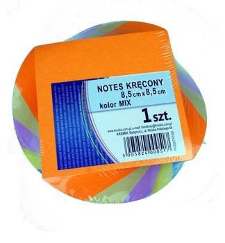 Kolorowe karteczki biurowe 85x85mm klejone kręcone Kreska