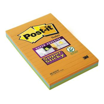 Karteczki samoprzylepne w linie 101x152mm Post-it 3M Super Sticky XXL 3x45 kartek