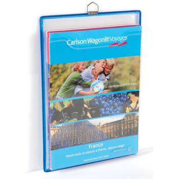 Kieszeń na prospekty z uszkiem Tarifold A4 pionowa 5 sztuk niebieska