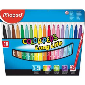 Flamastry Maped Colopeps Long Life 18 kolorów