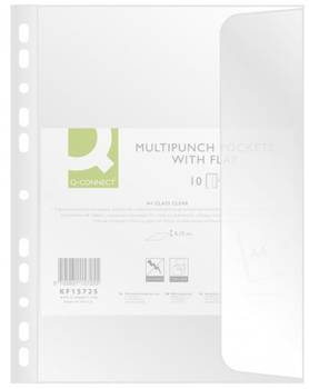 Koszulki na dokumenty Q-Connect A4 z klapką groszkowe - 10 sztuk