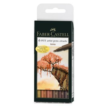 Zestaw pisaków Pitt Artist Pen Terra Faber Castell 6 kolorów