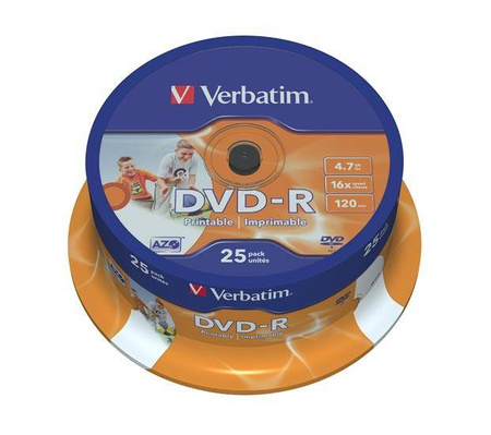 Płyta Verbatim DVD-R 4.7GB Printable cake 25 sztuk