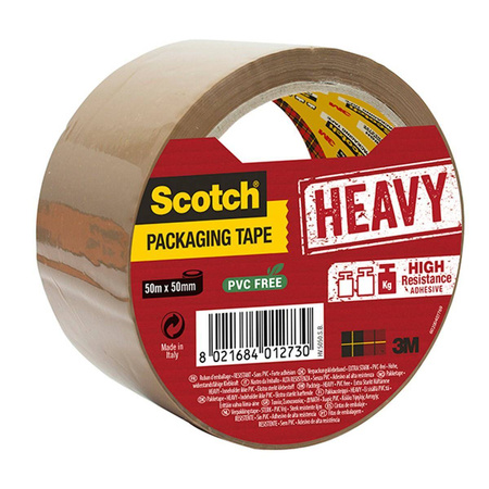 Taśma pakowa Scotch Heavy 50mm x 66m bardzo mocna brązowa