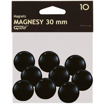 Magnesy Grand średnica 30mm 10 sztuk czarny
