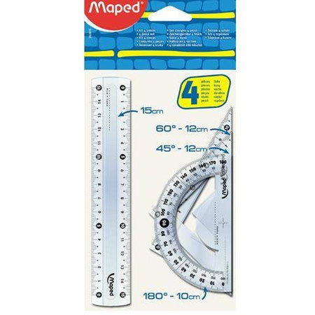 Zestaw geometryczny 4 elementy 15 cm Maped