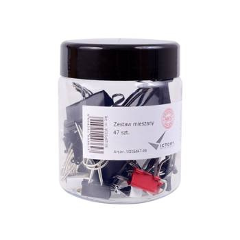 Klipsy biurowe Victory Office zestaw mieszany kolor 47 sztuk