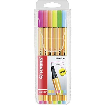 Cienkopis Stabilo Point 88 komplet 6 sztuk neonowe