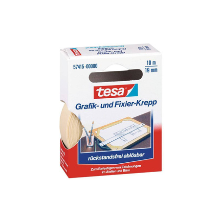 Taśma do mocowania grafik i rysunków technicznych Tesa Kreppa 10m x 19mm