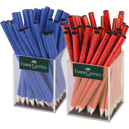 Ołówek Faber Castell Jumbo Grip B 36x niebieski, 36x czerwony display