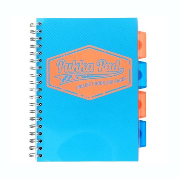 Kołozeszyt B5 w kratkę 200 stron Pukka Pad Project Book Neon niebieski