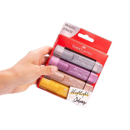 Zakreślacze metaliczne Faber Castell Textliner 1546 4 sztuki