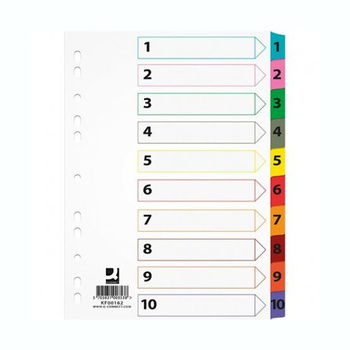 Przekładki do segregatora A4 kolorowe 1-10 Mylar Q-Connect