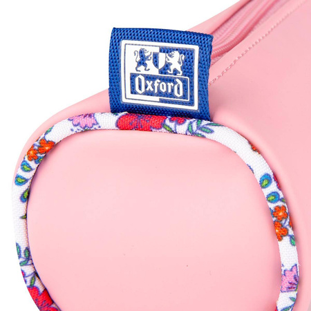Piórnik tuba Oxford Floral jasno różowy