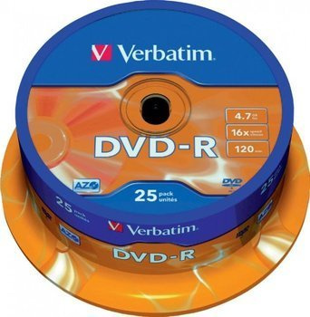 Płyta Verbatim DVD-R 4.7GB cake 25 sztuk