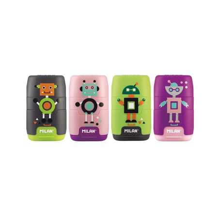 Temperówka z gumką Compact Happy Bots