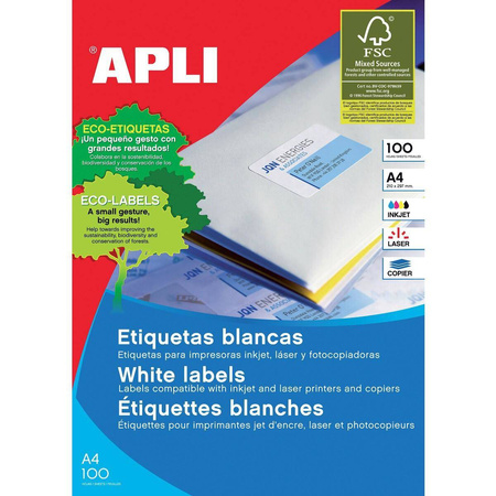 Etykiety samoprzylepne Apli uniwersalne białe 48.5x25.4mm