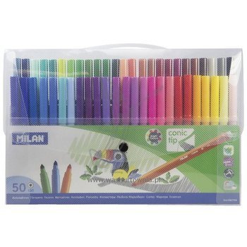 Flamastry Milan w przezroczystym etui 50 kolorów