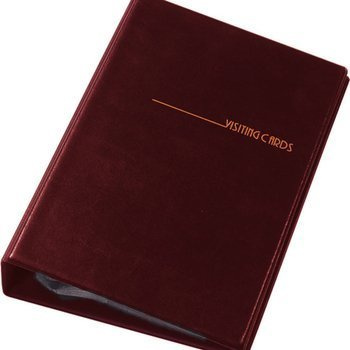 Wizytownik książkowy na 200 wizytówek skóropodobny Panta Plast bordowy