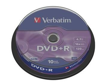 Płyta Verbatim DVD+R 4.7GB cake 10 sztuk