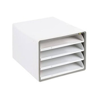 Szafka plastikowa na dokumenty Yellow One 4 szuflady otwarte YL-SP04NF szary