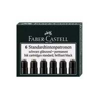 Naboje do pióra Faber Castell krótkie 6 sztuk czarny