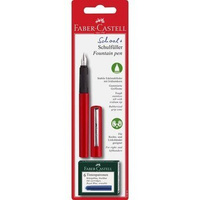 Pióro wieczne Faber Castell szkolne + 6 naboi czerwony