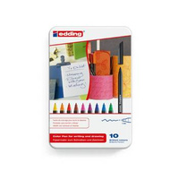 Pisaki Edding artystyczne 10 kolorów metalowe opakowanie