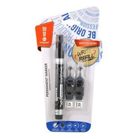 Marker permanentny+2 ampułki z zapasowym tuszem Memobe czarny