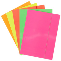 Teczka z gumką Kreska A4 lakierowana fluo