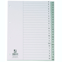 Przekładki do segregatora A4 alfabetyczne szare A-Z Q-Connect