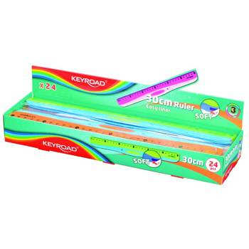 Linijka szkolna 30 cm z uchwytem Soft Keyroad