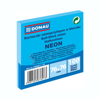 Karteczki samoprzylepne 76x76mm Donau neonowe niebieski neon
