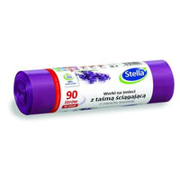 Worki na śmieci Stella lawendowe 90l LDPE