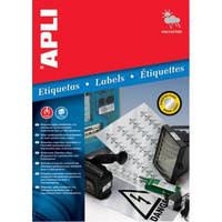 Etykiety samoprzylepne Apli poliestrowe srebrne 63.5x29.6mm