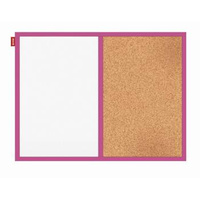 Tablica magnetyczno korkowa 60x40 cm różowa rama Duo Memobe