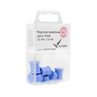 Magnesy Victory Office okrągłe pastelowe średnica 13mm fioletowy jasny