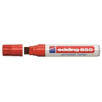 Marker permanentny Edding 850 końcówka ścięta 5-16mm czerwony