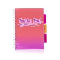 Kołozeszyt A5 w kratkę 200 stron Pukka Pad Project Book Fusion pomarańczowy